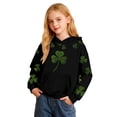 thumbnail image 1 of WOYY Girls St. Patrick's Day Hoodie Clover Print Pullover Hooded Sweatshirt, Sizes 3-14, 1 of 3