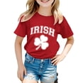 thumbnail image 1 of WOYY Girls St. Patrick's Day Short Sleeve T-Shirt Unisex Kids Crew Neck T Shirt, Sizes 1-13, 1 of 3