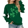 thumbnail image 1 of WOYY Girls St. Patrick's Day Sweatshirts Clover Crewneck Pullover Sweatshirt, Sizes 3-14, 1 of 3