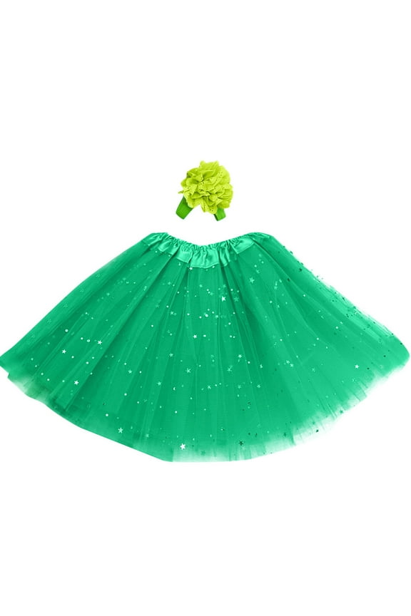 Girls Star Sequins Tutu Skirt Birthday Party Tulle Skirt Petticoat