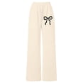 thumbnail image 1 of WOYY Girls Straight Leg Sweatpants Bowknot Print Casual Pants with Drawstring, Sizes 4-5T, 1 of 3