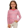 thumbnail image 1 of WOYY Girls Stripe Long Sleeve T-Shirt Crew Neck T Shirt Casual Unisex Tshirt, Sizes 3-14, 1 of 3