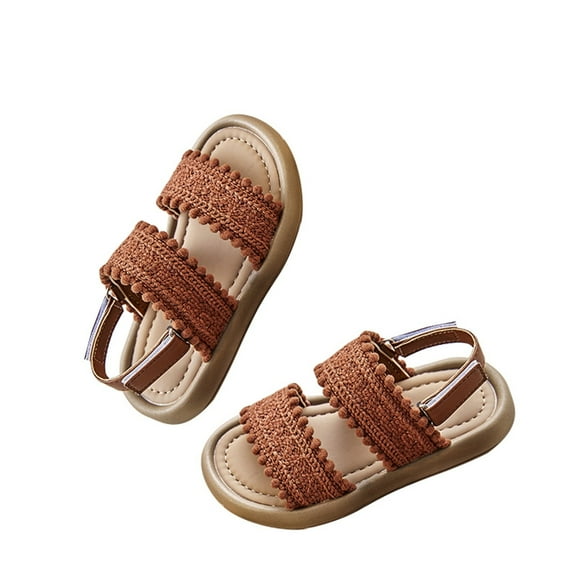 WOYY Girls Summer Beach Sandals for Toddler Kids Open Toe Non Outdoor Sandals