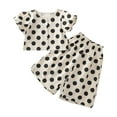 thumbnail image 1 of WOYY Girls Summer Outfits Polka Dot Puff Sleeve Shirt and Wide Leg Pants Set, Sizes 2-8, 1 of 8