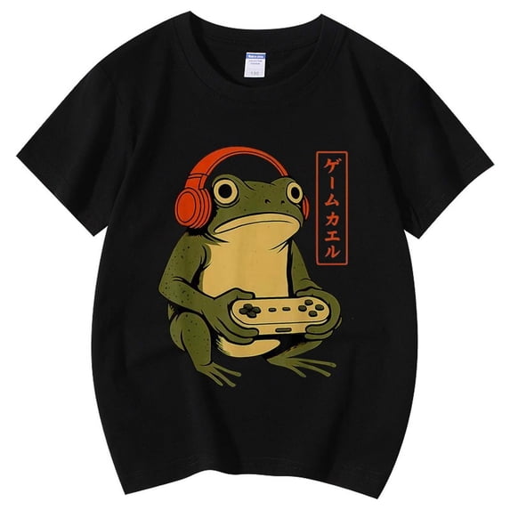 WOYY Girls Summer Short Sleeve T-Shirt Print Round Neck T Shirt Casual Tee, Sizes 3-4