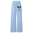 thumbnail image 1 of WOYY Girls Sweatpants Cute Bow Print Drawstring Straight Leg Pants, Sizes 12-13, 1 of 3