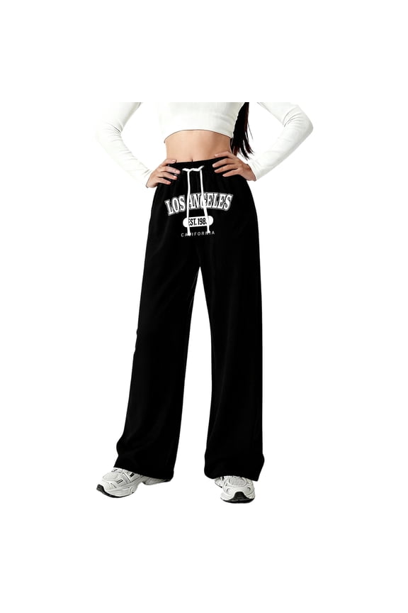 Girls Sweatpants Los Angeles Printed Straight Leg Active Pants, Sizes 4-5T