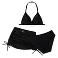 thumbnail image 1 of WOYY Girls Swimsuits Halter Bikini Set with Cover-Up Bathing Suit, 3-Piece, Sizes 5-6, 1 of 5