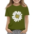 thumbnail image 1 of WOYY Girls T Shirt Sunflower Print Short Sleeve Crew Neck T-Shirt Casual Top, Sizes 3-13, 1 of 6