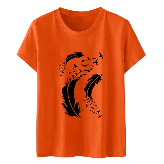 WOYY Girls The Orange Day Shirt Short Sleeve Crew Neck T Shirt Graphic Tee, Black, Sizes 3-13