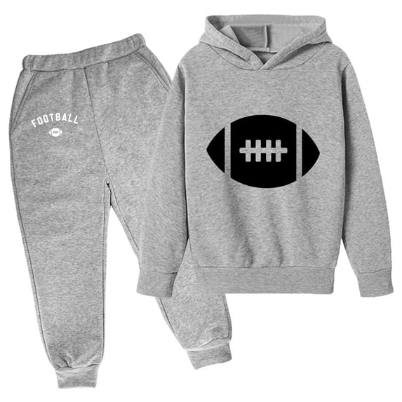 WOYY Girls Tracksuit Football Hoodie Sweatshirt Jogger Sweatpants Outfits Unisex Sweatsuits, Sizes 3-14