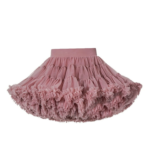 WOYY Girls Tutu Skirt Birthday Party Princess Puffy Skirt Petticoat