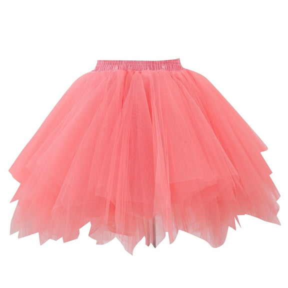 WOYY Girls Tutu Skirt Layered Dance Party Mesh Tulle Skirt Petticoat