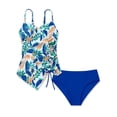thumbnail image 1 of WOYY Girls' Two Piece Swimsuit Floral Side Drawstring Tankini Set Bathing Suit, Sizes 7-16, 1 of 3