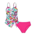 thumbnail image 1 of WOYY Girls' Two Piece Swimsuit Floral Side Drawstring Tankini Set Bathing Suit, Sizes 7-16, 1 of 3