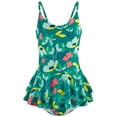 thumbnail image 1 of WOYY Girls UPF 50+ Dress-Style One-Piece Swimsuit with Tropical Print, Sizes 4-12, 1 of 4
