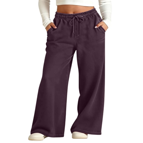 WOYY Girls Wide Leg Pants Elastic Waist Drawstring Straight Denim Pants, Sizes 12-13