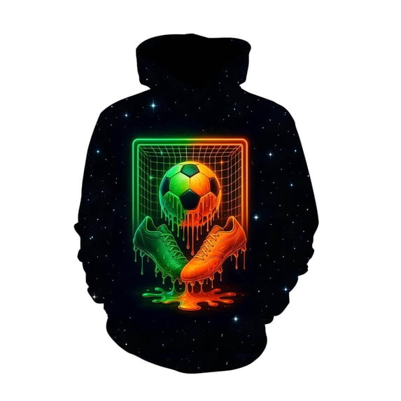 WOYY Graphic Hoodie for Boys Funny Soccer Casual Sports Cozy Hooded Sweatshirt, Size 3-14