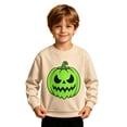 thumbnail image 1 of WOYY Halloween Boys Pumpkin Sweatshirt Glow In the Dark Crew Neck Pullover Top, Size 1-10, 1 of 3