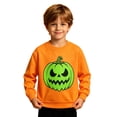 thumbnail image 1 of WOYY Halloween Boys Pumpkin Sweatshirt Glow In the Dark Crew Neck Pullover Top, Size 1-10, 1 of 3