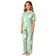 thumbnail image 1 of WOYY Halloween Girls Pajamas Cute Short Sleeve Button Front Shirt Pants PJ Set, Sizes 2-16, 1 of 3