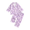 thumbnail image 1 of WOYY Halloween Girls Pajamas Ghost Long Sleeve Button Down Shirt and Pants PJs, Sizes 3-14, 1 of 4