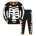 thumbnail image 1 of WOYY Halloween Pajamas for Kids Skeleton Long Sleeve Top Pants Snug Fit PJ Set, Sizes 2-10, 1 of 2