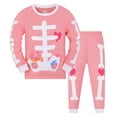 thumbnail image 1 of WOYY Halloween Pajamas for Kids Skeleton Long Sleeve Top Pants Snug Fit PJ Set, Sizes 2-10, 1 of 2