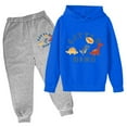 thumbnail image 1 of WOYY Hoodie Set for Boys Cartoon Dinosaur Hooded Sweatshirt Jogger Pants Sets, Sizes 3-4T, 1 of 2