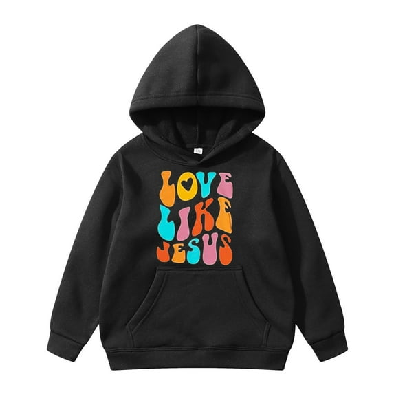 WOYY Hoodie for Girls Letter Print Pullover Hooded Sweatshirt Casual Loose Hoodies
