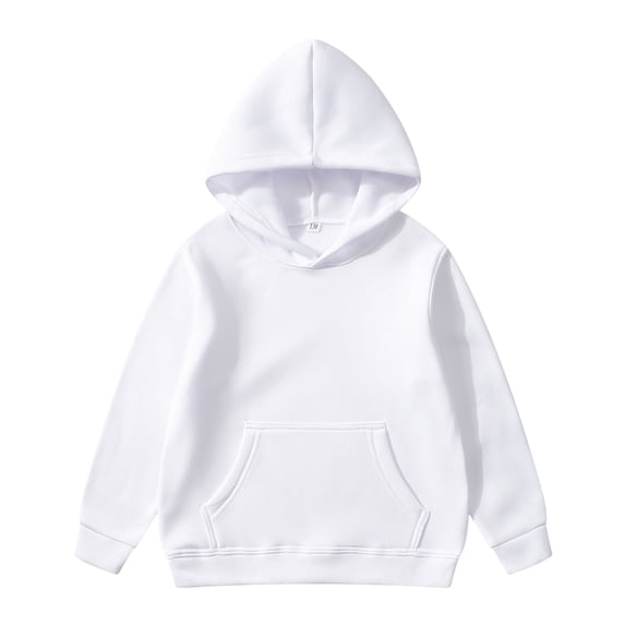 WOYY Hoodie for Girls Solid Basic Pullover Hooded Sweatshirt Kids Casual Hoodies, Sizes 6-8