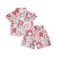 thumbnail image 1 of WOYY Boys 2-Piece Hawaii Outfits Summer Beach Short Sleeve Button Shirt Shorts Set, Sizes 12M-5T, 1 of 3