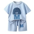 thumbnail image 1 of WOYY Infant Boys Casual Outfits Short Sleeve T Shirt Shorts Set for Kids, Sizes 15-24M, 1 of 5
