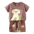 thumbnail image 1 of WOYY Infant Boys Cotton Shorts Set Cartoon Print Short Sleeve T-Shirt Shorts Outfits, Sizes 18-24M, 1 of 4
