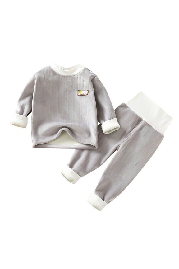 Boys Sleepwear Thermal Underwear Outfits Long Sleeve Top Pants Base Layer Fashion Baby Clothes, Sizes 18-24 Months