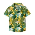 thumbnail image 1 of WOYY Boys Hawaii Beach Shirt Lightweight Short Sleeve Button Down Shirt,Green, 1 of 4
