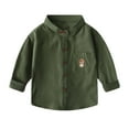 thumbnail image 1 of WOYY Boys Long Sleeve Button Down Shirt Casual Spring Fall Shirt, Sizes 12-18M, 1 of 3