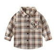 thumbnail image 1 of WOYY Boys Long Sleeve Plaid Shirt Casual Classic Button Down Shirt with Pocket, 1 of 2
