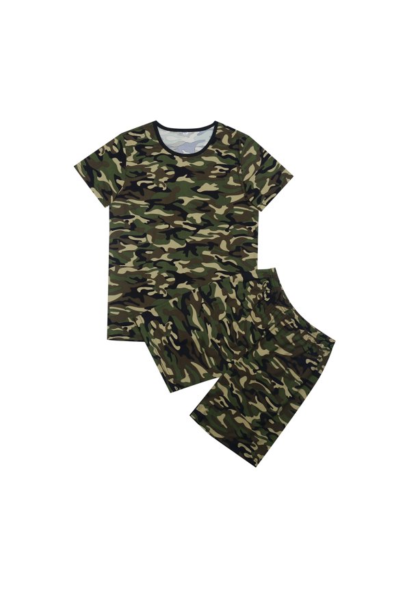 Boys Outfits Camo Short Sleeve T-Shirt Shorts Set for Children, Sizes 12-24M