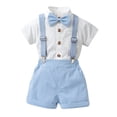 thumbnail image 1 of WOYY Infant Boys Outfits Short Sleeve Button-Down Shirt Suspenders Shorts Set, Sizes 6-9M, 1 of 3
