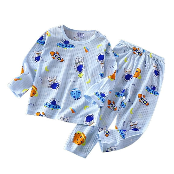 WOYY Infant Boys Pajamas Cartoon Long Sleeve T Shirt Pants Sleepwear Set, Sizes 18-24M
