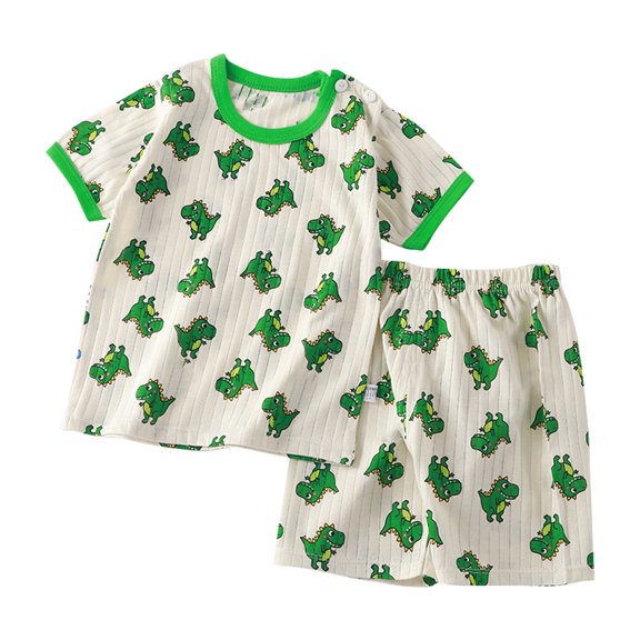 WOYY Infant Boys Pajamas Cute Cartoon Short Sleeved T Shirt   Shorts Homewear, Sizes 18-24M
