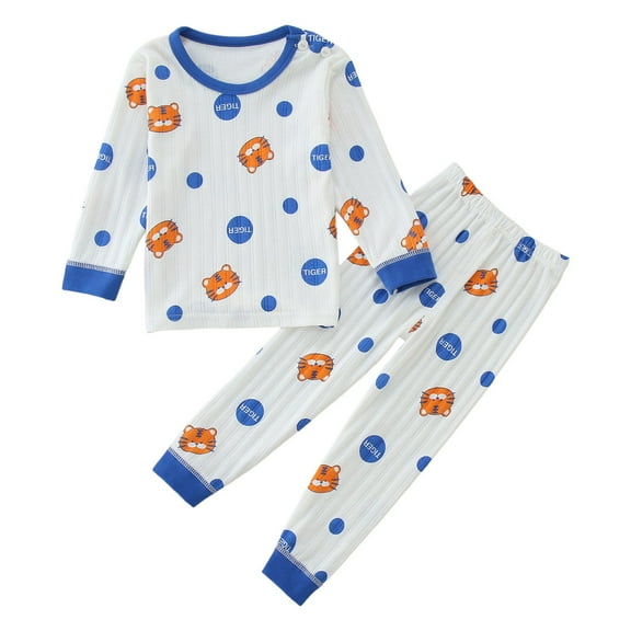 WOYY Infant Boys Pajamas Long Sleeve T-Shirt Pants Homewear 2Pcs Outfits, Sizes 12M-5T