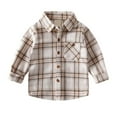 thumbnail image 1 of WOYY Boys Plaid Long Sleeve Shirt Cotton Casual Button Down Shirt for Spring Fall, 1 of 3