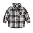 thumbnail image 1 of WOYY Boys Plaid Long Sleeve Shirt Cotton Casual Button Down Shirt for Spring Fall, 1 of 3