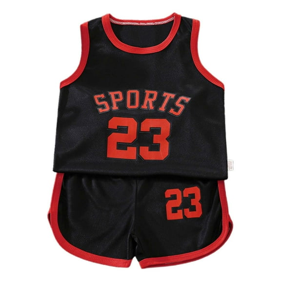 WOYY Boys Quick Drying Sports Outfits Basketball Activewear Shorts Set, Size 1-11