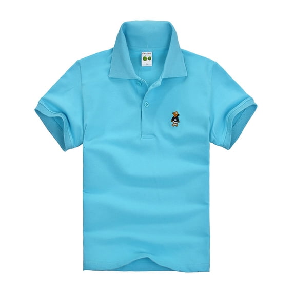 WOYY Boys Short Sleeve Polo Shirt School Uniform Undershirt T-Shirt