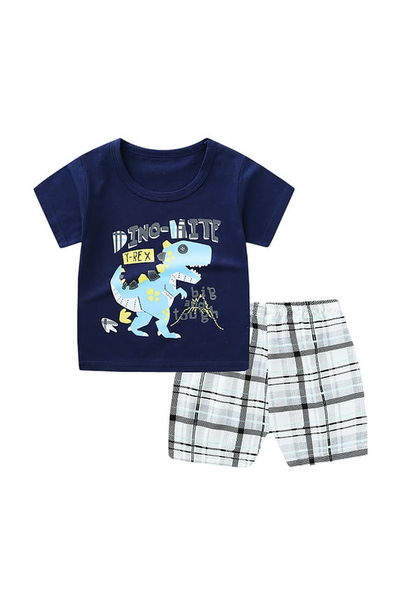 Boys Shorts Set Summer Short Sleeve T-Shirt Shorts Outfits Baby 2Pcs Set, Sizes 18-24 Months