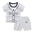 thumbnail image 1 of WOYY Boys Shorts Set Summer Short Sleeve T-Shirt Shorts Outfits Baby 2Pcs Set, Sizes 18-24 Months, 1 of 2