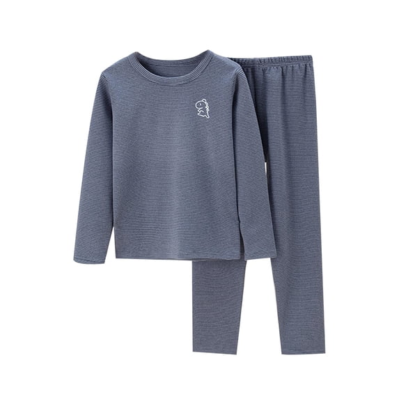 WOYY Boys Sleepwear Thermal Underwear Long Sleeve Top Pants Base Layer Children's Clothes Sets, Sizes 1-11